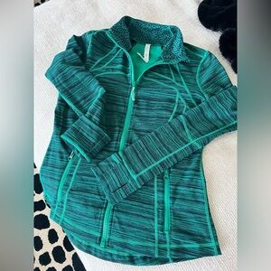 Lululemon Define Green Striped Athletic Jacket-Size 10